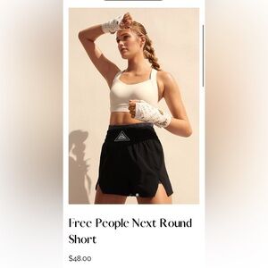 Free People Size SM Next Round Boxer Style Workout Shorts- Wide Waist, Highrise